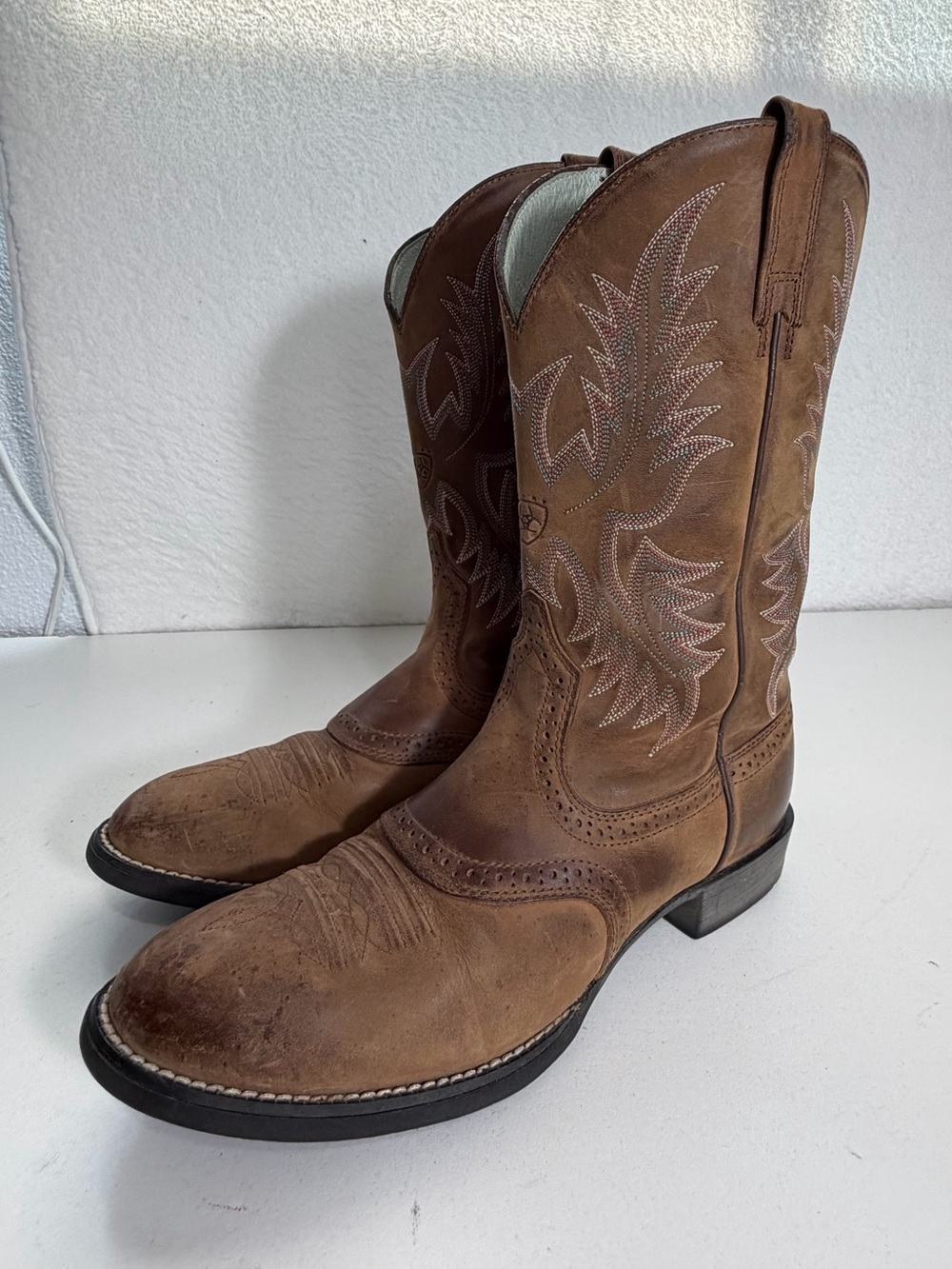Ariat Brown Leather Western Heeled Boots